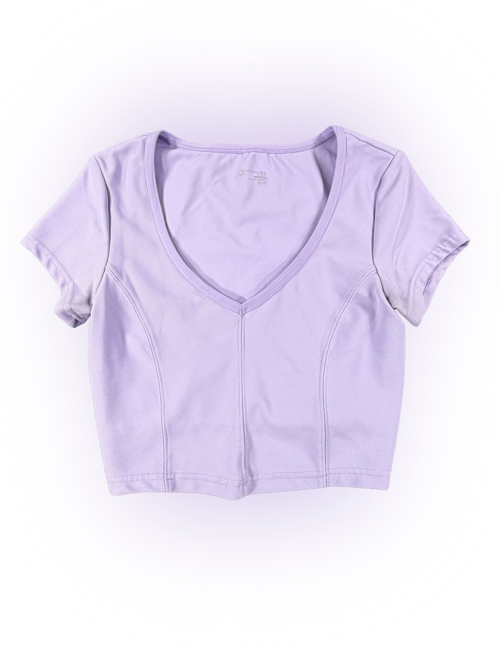 Women’s Offline by aerie Lavender V-Neck Short Sleeve Crop Top Size XS